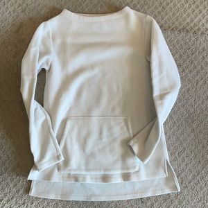 Dudley Stephen’s white fleece boat neck